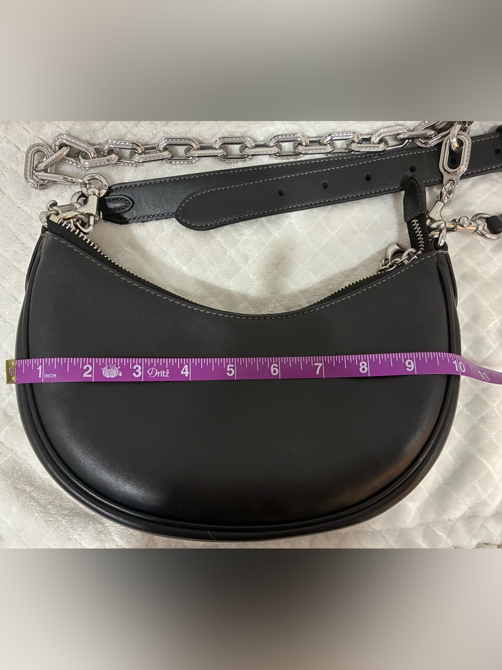 Coach Mira Black Leather Crescent Shoulder and Crossbody Bag - Picture 8 of 10